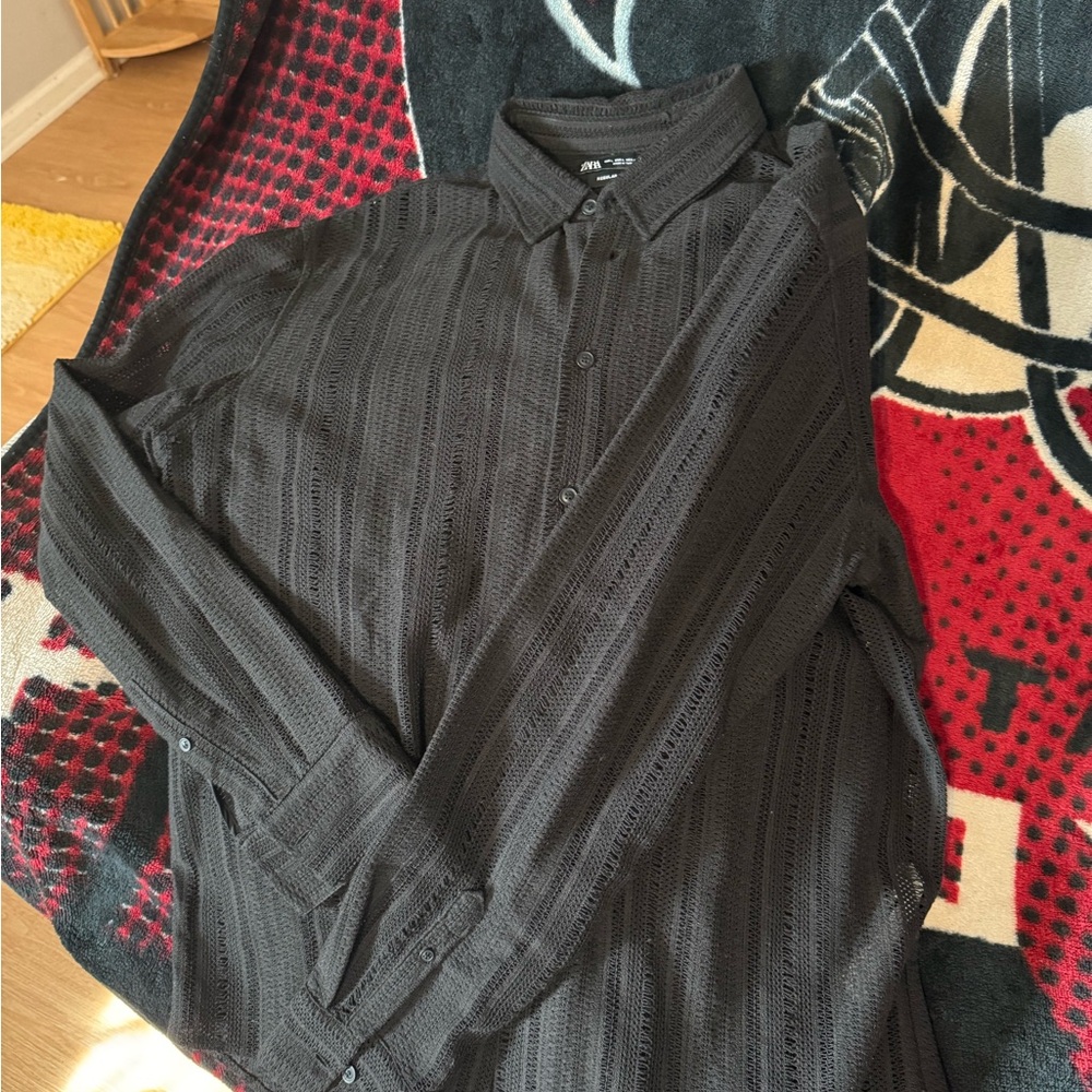 Zara Black Open-Knit Sweater - Picture 7 of 11